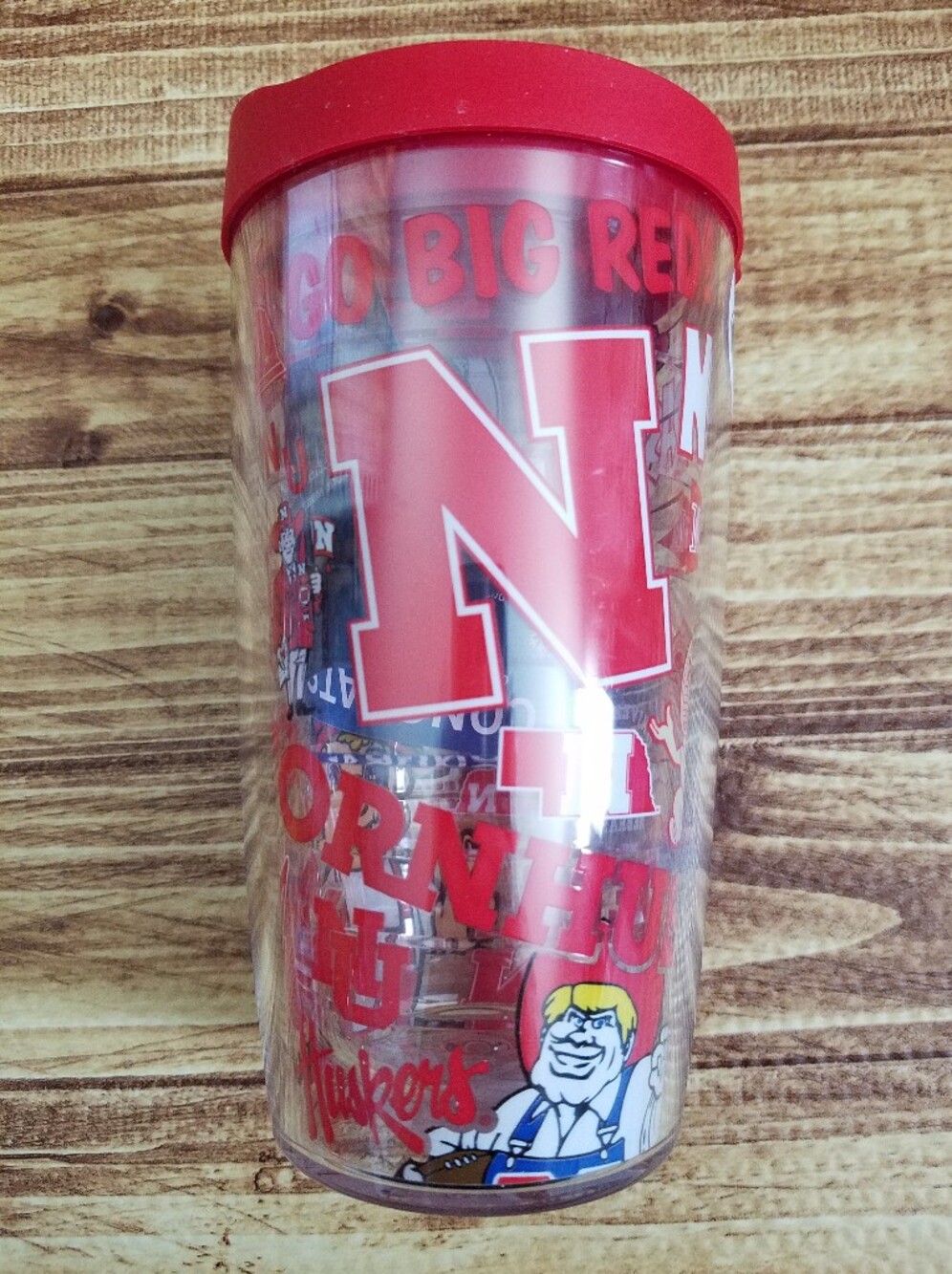 Tervis Red NCAA Football College 16 Oz Tumbler Insulated Cup Glass Cornhuskers